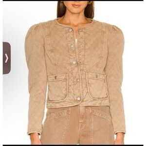 Veronica Beard Beige Quilted Utility Jacket